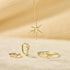 14kt Gold Diamond Star Huggie Hoop Earrings