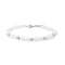 Silver Freshwater Pearl and White Cubic Zirconia Bezel Set Bracelet