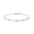 Silver Freshwater Pearl and White Cubic Zirconia Bezel Set Bracelet