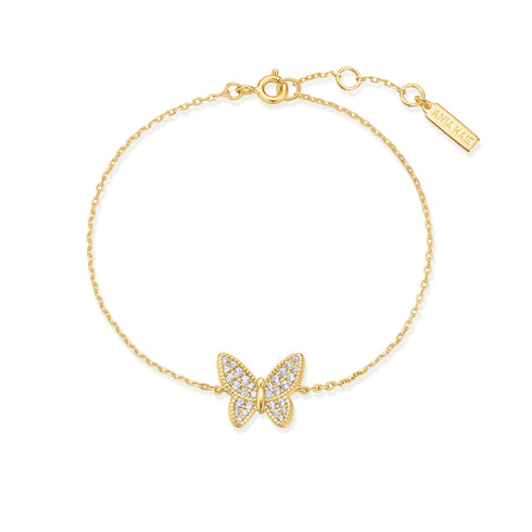 Gold Butterfly Pavé Bracelet