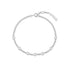 Silver Multi Station Round Stone Chain Bracelet