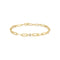 Gold Bezel Station Paper Clip Chain Bracelet