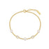 Gold Bezel-Set Cube and Pearl Station Bracelet