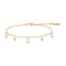 Gold Shell Pearl & Sparkle Drop Station Bracelet