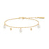Gold Shell Pearl & Sparkle Drop Station Bracelet