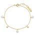 Gold Shell Pearl & Sparkle Drop Station Bracelet