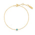 Gold Bezel-Set Lab-Created Turquoise Solitaire Bracelet