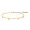Gold Pavé Puffed Heart Station Bracelet
