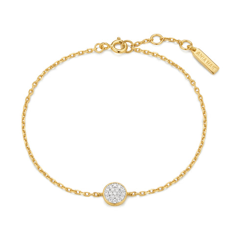 Gold Pavé Disc Bracelet