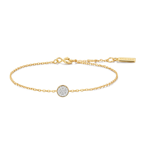 Gold Pavé Disc Bracelet