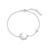 Silver Mother-of-Pearl Crescent Moon Bracelet