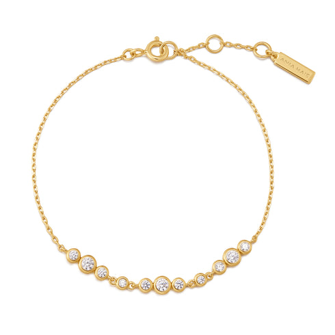 Gold Graduated Bezel-Set Trios Bracelet