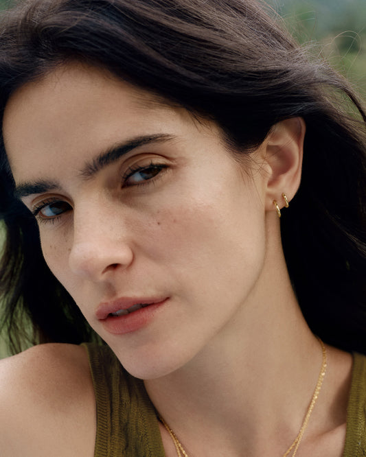 Stacked Gold Smooth Huggie Hoop Earrings