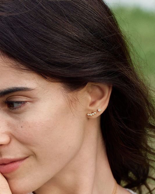 Gold Sparkle Climber Studs