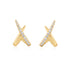 Gold Kiss Polished Pavé Studs
