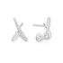 Silver Kiss Polished Pavé Studs
