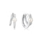 Silver Parallel Duo Freshwater Pearl Huggies