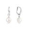 Silver Freshwater Pearl Drop Hoops
