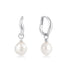 Silver Freshwater Pearl Drop Hoops