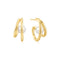 Gold Duo Freshwater Pearl Stud Hoops