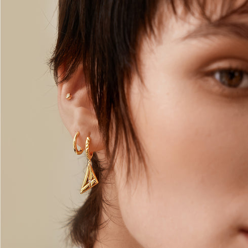 Gold Solitaire Cubic Zirconia Barbell