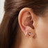 Gold Triangle Black/White Cubic Zirconia Studs