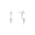 Silver Triangle Cubic Zirconia Geometric Stud Ear Jackets