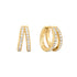 Gold Double Pavé Huggies