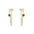 Gold Pave Double Arrow Stud Hoops