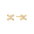 Gold Cross Cubic Zirconia Studs