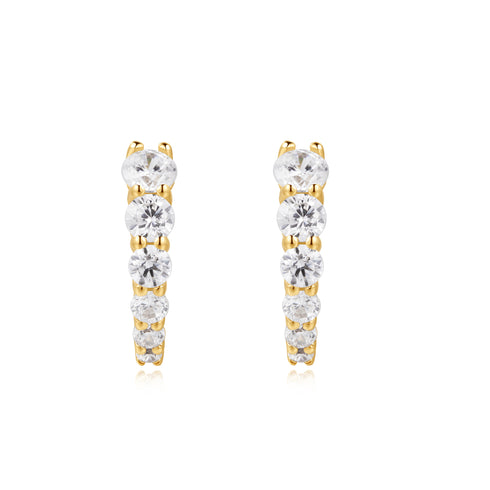 Gold Gradient Pavé Huggies