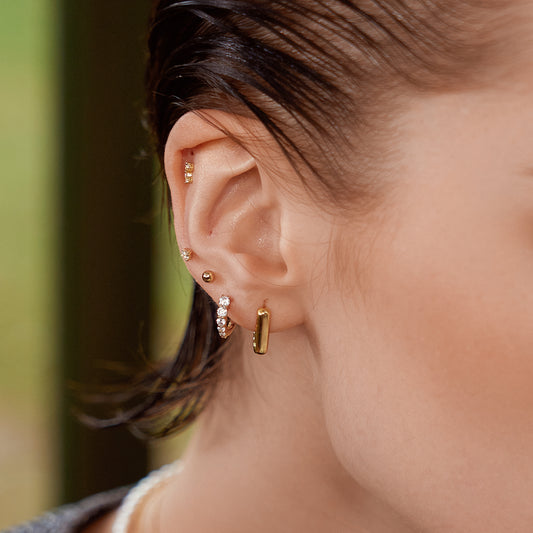 Gold Gradient Pavé Huggies