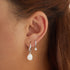 Silver Drop Solitaire Huggies