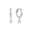 Silver Drop Solitaire Huggies