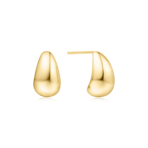 Gold Small Dome Hoop Earrings