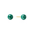 Gold Malachite Sphere Stud Earrings