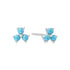 Silver Lab Created Turquoise Lotus Stud Earrings