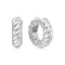 Silver Bold Texture Medium Huggie Hoop Earrings