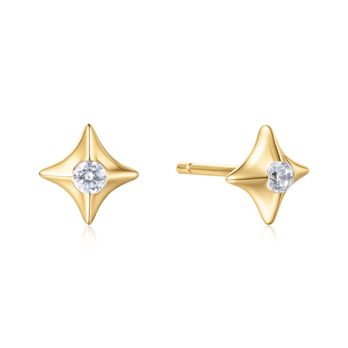 Gold Sparkling Star Stud Earrings