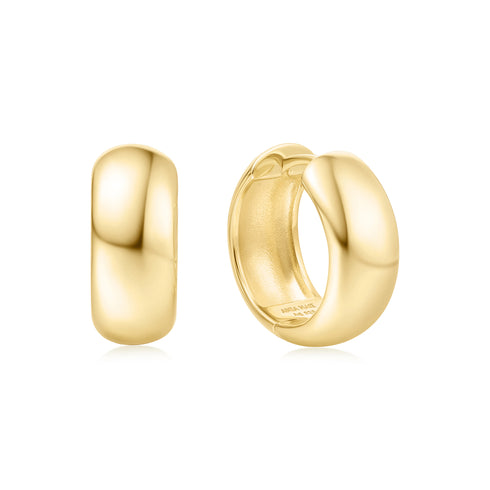 Gold Chubby Medium Huggie Hoop Earrings