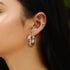 Silver Four-Petal Stud Earrings