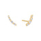 Gold Bezel Beaded Stone Stud Earrings