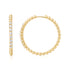 Gold Large Claw Sphere Beaded Hoop Earrings