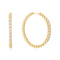 Gold Large Claw Sphere Beaded Hoop Earrings