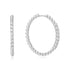 Silver Large Claw Sphere Beaded Hoop Earrings