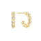 Gold Bezel Beaded Huggie Hoop Earrings