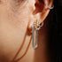 Silver Bezel Beaded Huggie Hoop Earrings