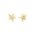 Gold Sparkling Star Drop Stud Earrings