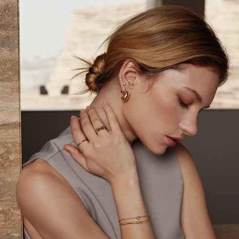 Gold Sparkling Tiny Shield Bracelet