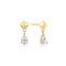 Gold Pyramid Dangle Threaded Stud Earrings